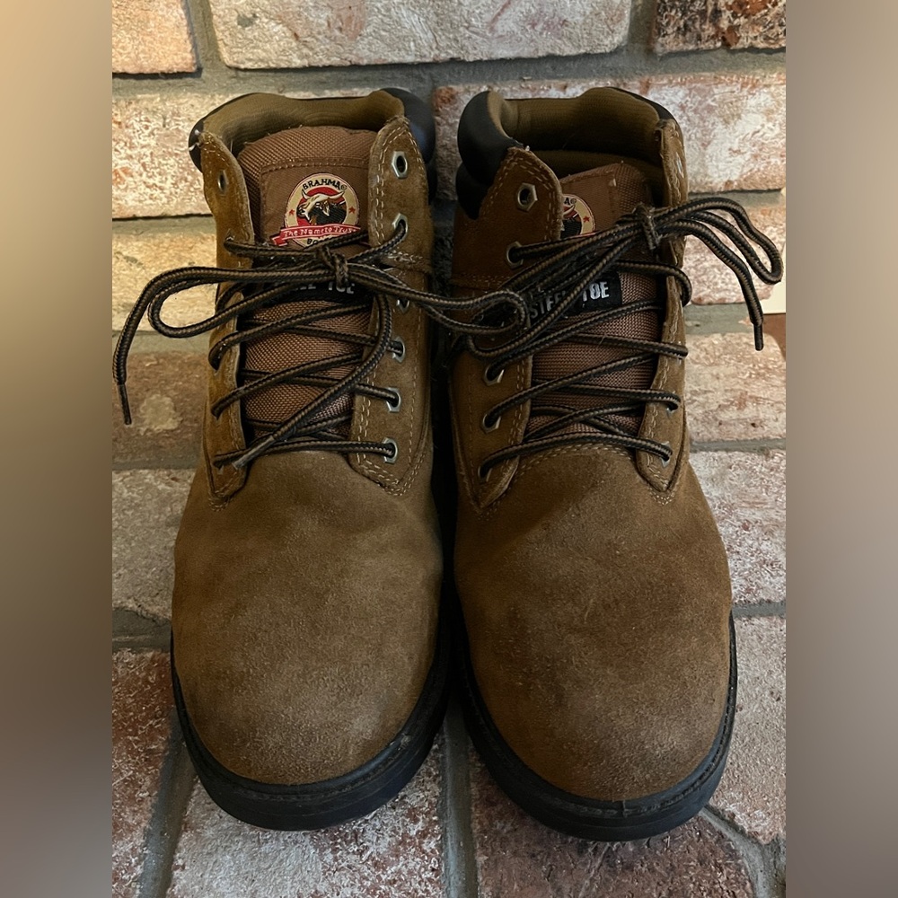 Brahma Brown Suede Safety-Toe Waterproof Work Boots Men’s Sz11